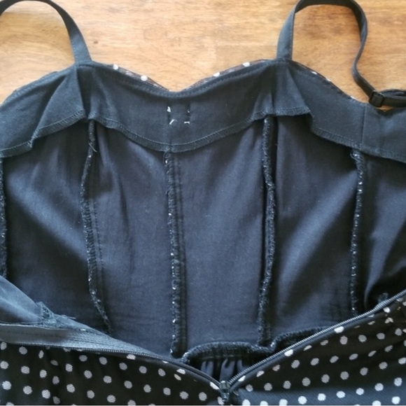 Rocksteady Black and White Polka Dot Swing Dress Size S - Picture 3 of 7